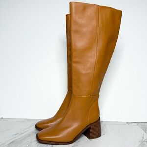 Sam Edelman Wade Athletic Fit Square Toe Brown Leather Tall Boot 5M